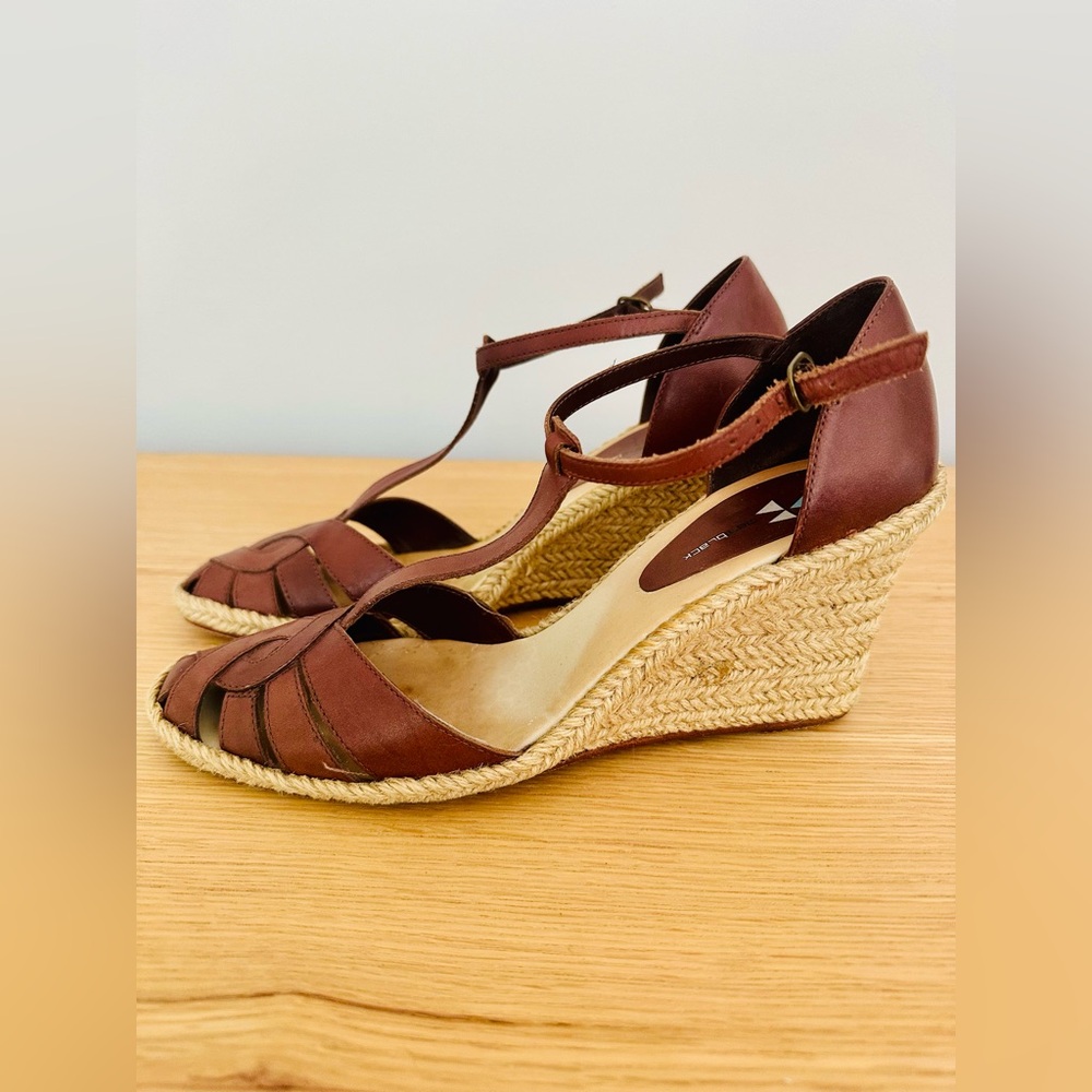 Dani Black brown leather espadrilles